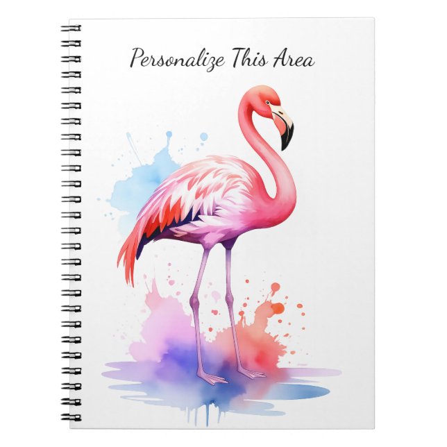Cuaderno Custom Watercolor Flamingo Notebook (Frente)