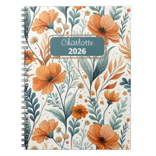 Cuaderno Custom Wildflower Botanical Boho Floral Watercolor