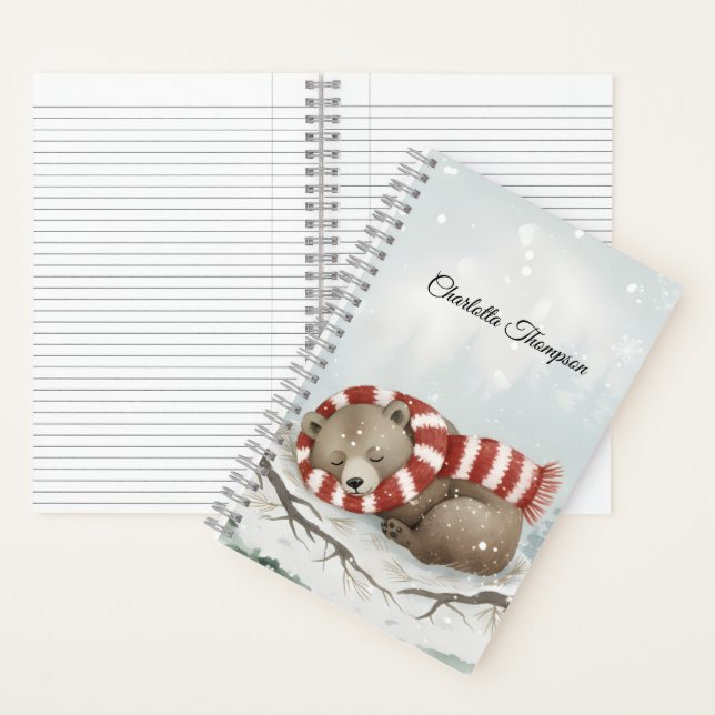Cuaderno Custom Winter Bear Spiral Notebook (Interior)