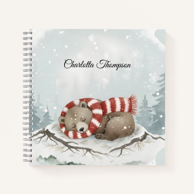 Cuaderno Custom Winter Bear Spiral Notebook (Anverso)