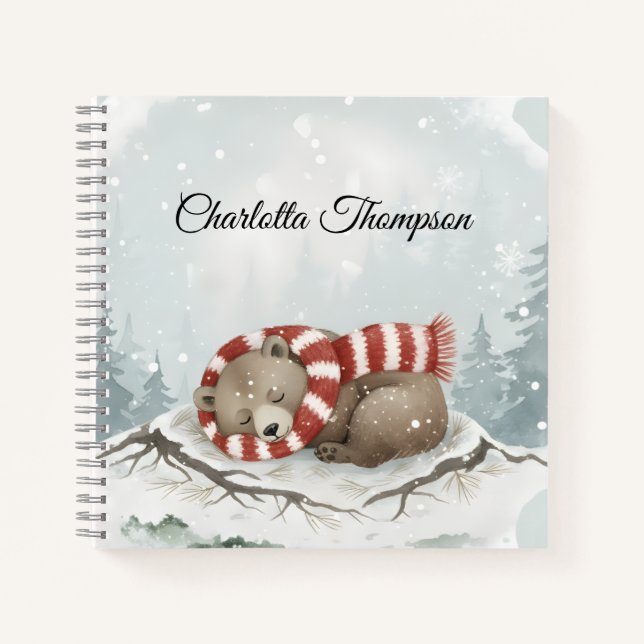 Cuaderno Custom Winter Bear Spiral Notebook (Anverso)
