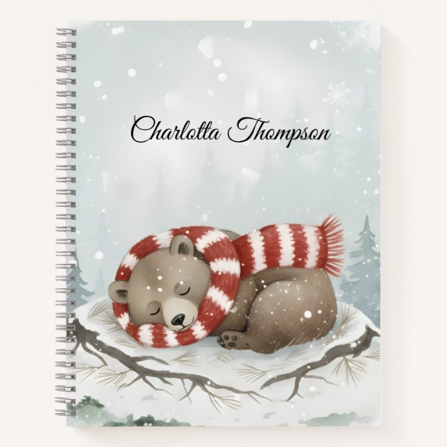 Cuaderno Custom Winter Bear Spiral Notebook (Anverso)