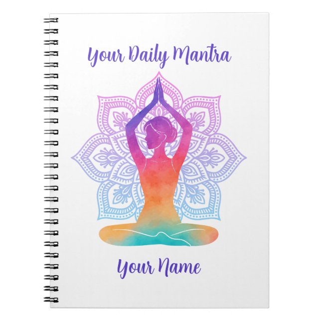 Cuaderno Custom Yoga Notebook with Name & Mantra (Frente)