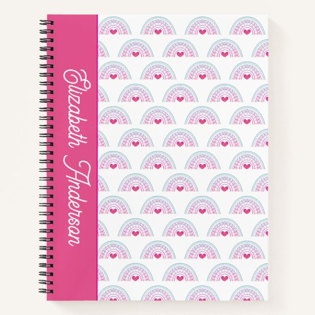 Cuaderno Cut Pink Boho Rainbow Girl (Anverso)