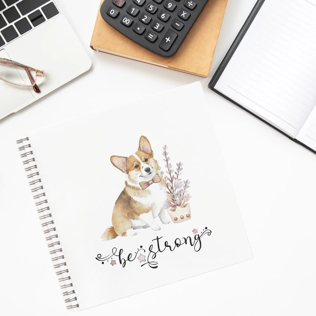 Cuaderno Cuta acuarela Corgi Ser fuerte caligrafía (Subido por el creador)