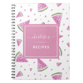 Cuaderno Cuta acuarela Patrón de sandía Receta dulce