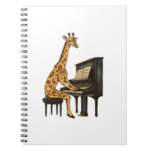 Cuaderno Cuta jirafa tocando piano jirafas música