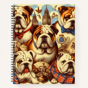 Cuaderno Cuta pintura de Bulldog en inglés