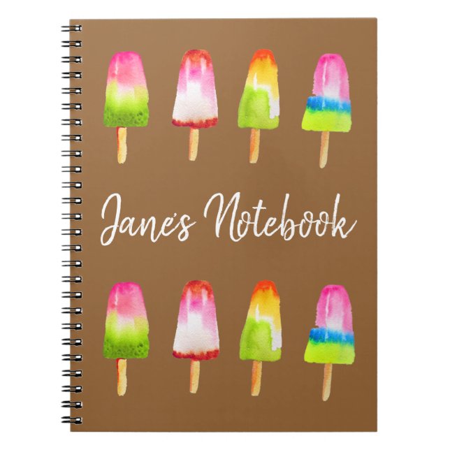 Cuaderno Cuta pópsica de bloques de hielo acuarela de veran (Frente)