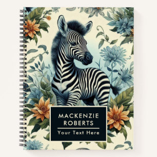 Cuaderno Cuta Vintage Baby Zebra Watercolor