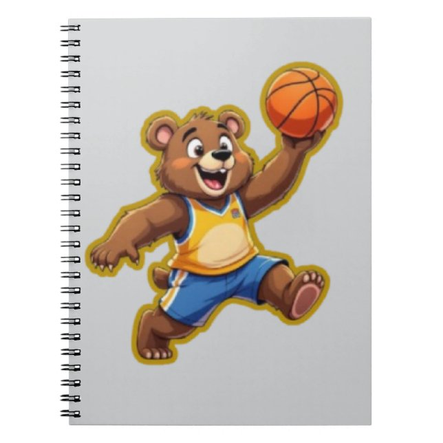 Cuaderno Cute 3D Teddy Bear Playing Basketball – Adorable S (Frente)
