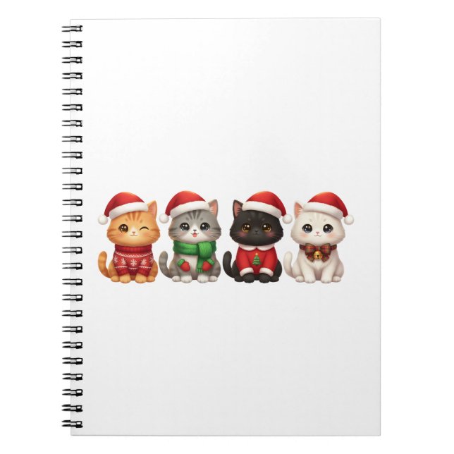 Cuaderno Cute 4 Christmas Cats - Holiday Cats Design (Frente)