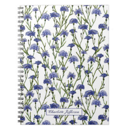 Cuaderno Cute acuarela Cornflowers Monogramado
