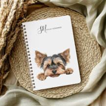 Cute acuarela Peeking Yorkie personalizado