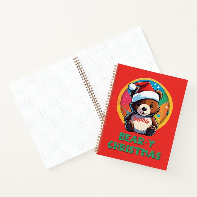 Cuaderno Cute Adorable Kawaii Chibi Oso Navidad (Interior)