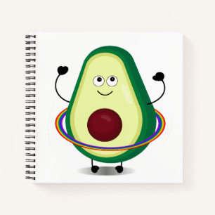 Cuaderno Cute Aguacate Personalizado Hula Hoop Spiral