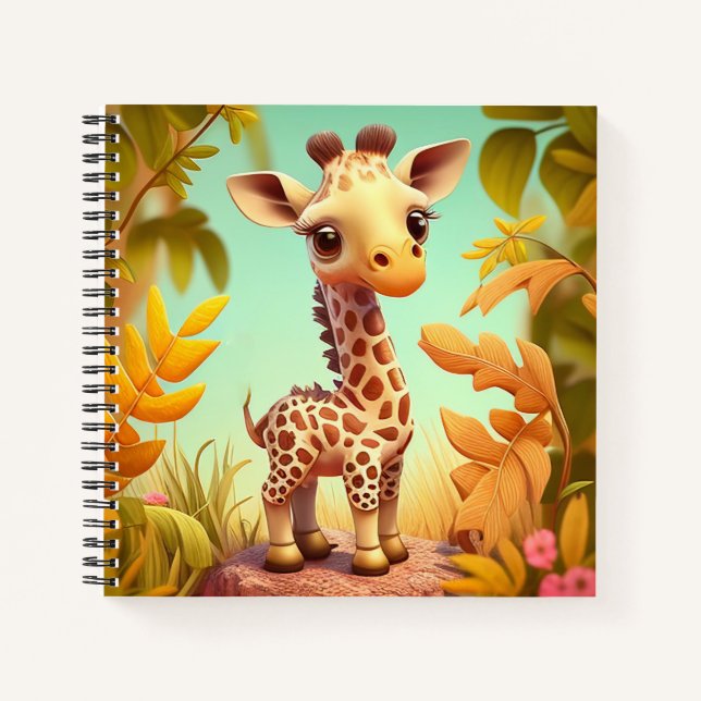 Cuaderno Cute animado bebé Giraffe (Anverso)