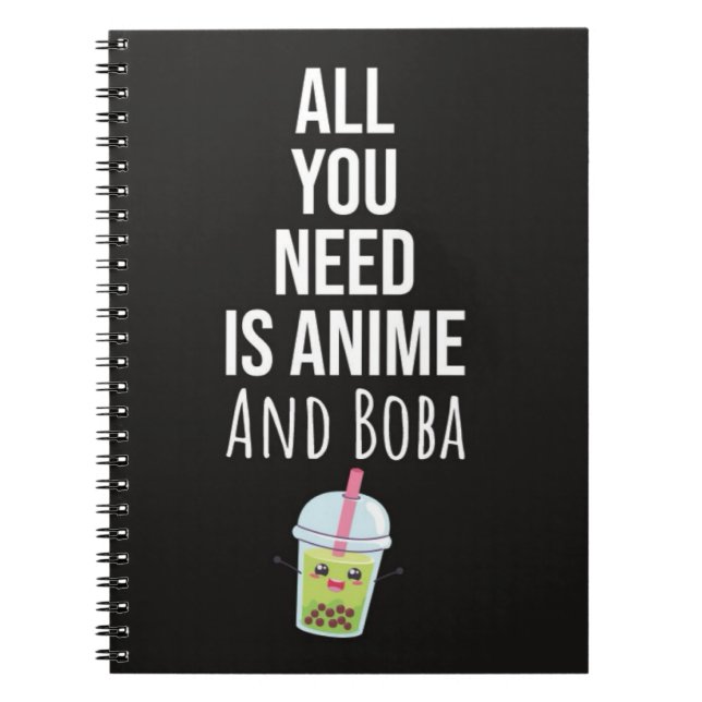 Cuaderno Cute Anime Boba Gifts Bubble Tea Otaku Kawaii (Frente)