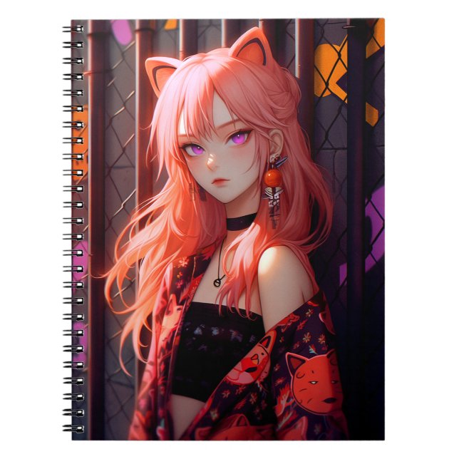 Cuaderno Cute Anime Catgirl (Frente)