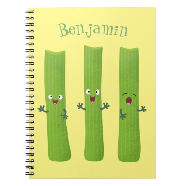 Cuaderno Cute apio palitos trio verduras personalizados (Frente)