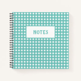 Cuaderno Cute Aqua Green y White Plaid Everyday Notebook