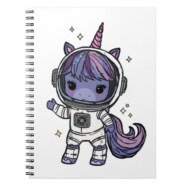 Cuaderno Cute astro unicornio portátil (Frente)