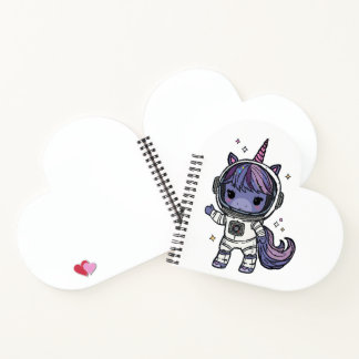 Cuaderno Cute astro unicornio portátil para el corazón