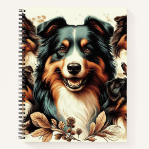 Cuaderno Cute Australian Shepherd Painting