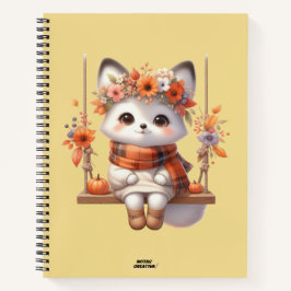 Cuaderno Cute Autumn Fox Kawaii Floral Cottagecore