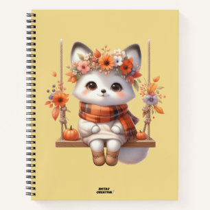 Cuaderno Cute Autumn Fox Kawaii Floral Cottagecore