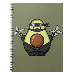 Cuaderno Cute Avocado Ninja Shuriken Warrior Illustration