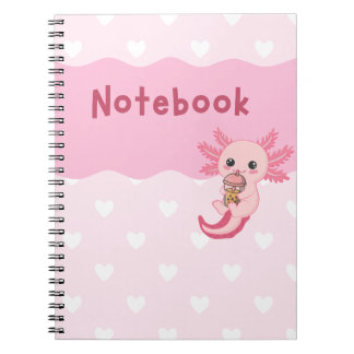 Cuaderno Cute Axolotl Beber Té portátil