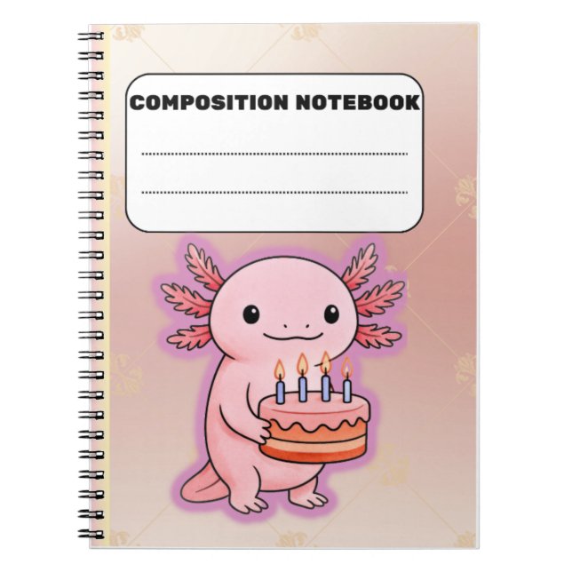 Cuaderno Cute Axolotl Bloc de notas de cumpleaños - Regalo  (Frente)