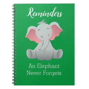 Cuaderno Cute Baby Elephant Cuote Reminder