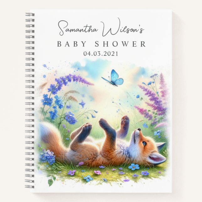 Cuaderno Cute Baby Fox Baby Shower Guest Book (Anverso)