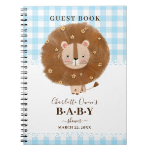 Cuaderno Cute Baby Lion Blue Baby Shower Notebook
