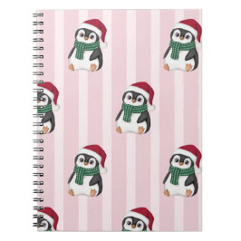 Cuaderno Cute Baby Penguin Wearing Santa Hat Christmas