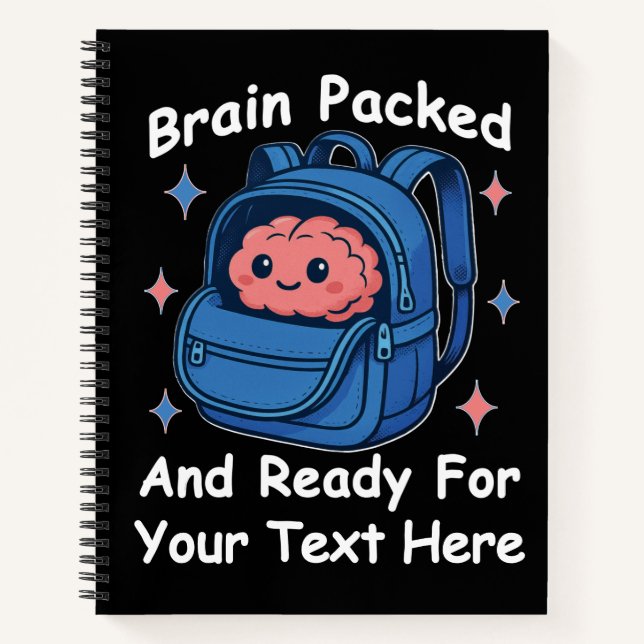 Cuaderno Cute Back-to-School Customizable “Brain Ready" (Anverso)