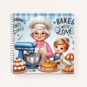 Cuaderno Cute Baking con bloc de notas de las recetas de la