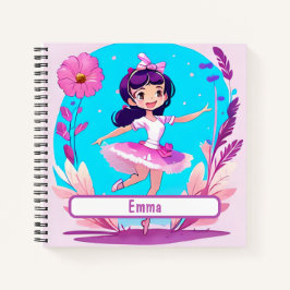 Cuaderno Cute Ballerina Notebook Con Nombre De Personalizab