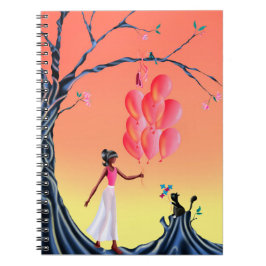 Cuaderno Cute Ballerina y Cat Sunset