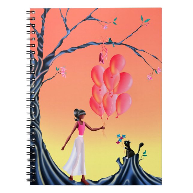 Cuaderno Cute Ballerina y Cat Sunset (Frente)