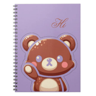 Cuaderno Cute Bear Spiral Notebook–Purple Teddy Bear Design