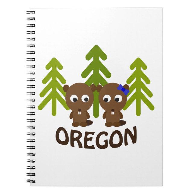 Cuaderno Cute Beaver Couple Oregon (Frente)
