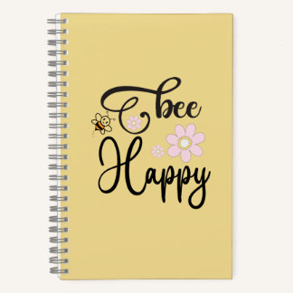 Cuaderno Cute Bee & Pink Daisy Floral Spiral Notebook | Kaw