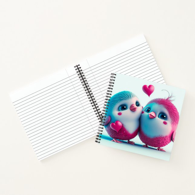 Cuaderno Cute Birds Love Hearts Inspired en San Valentín (Interior)