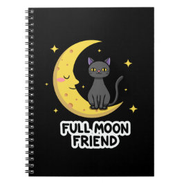 Cuaderno Cute Black Cat on Moon - Full Moon Friend