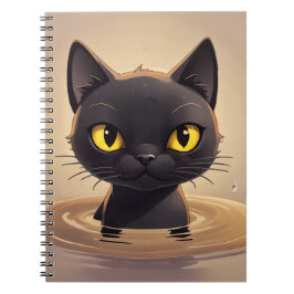 Cuaderno Cute Black Cat Swimming Journal Art