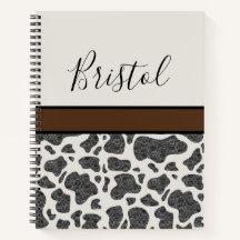 Cute Black Cow Spots Animal Print Personalizado