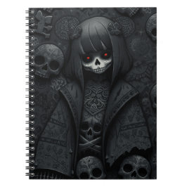 Cuaderno Cute black dark Skull Halloween obscure anime